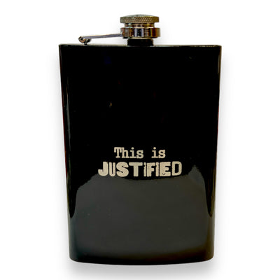 8oz BLACK This is Justified Flask