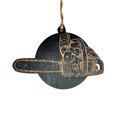 Ornament - Black - Chainsaw Logger Ornament