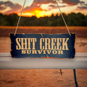 Shit Creek Survivor - Black Door Sign