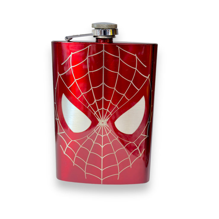 8oz RED I Can Do What a Spider Can Flask