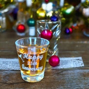 2oz Happy 25th Anniversary shot glass