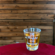 2oz Happy 25th Anniversary shot glass