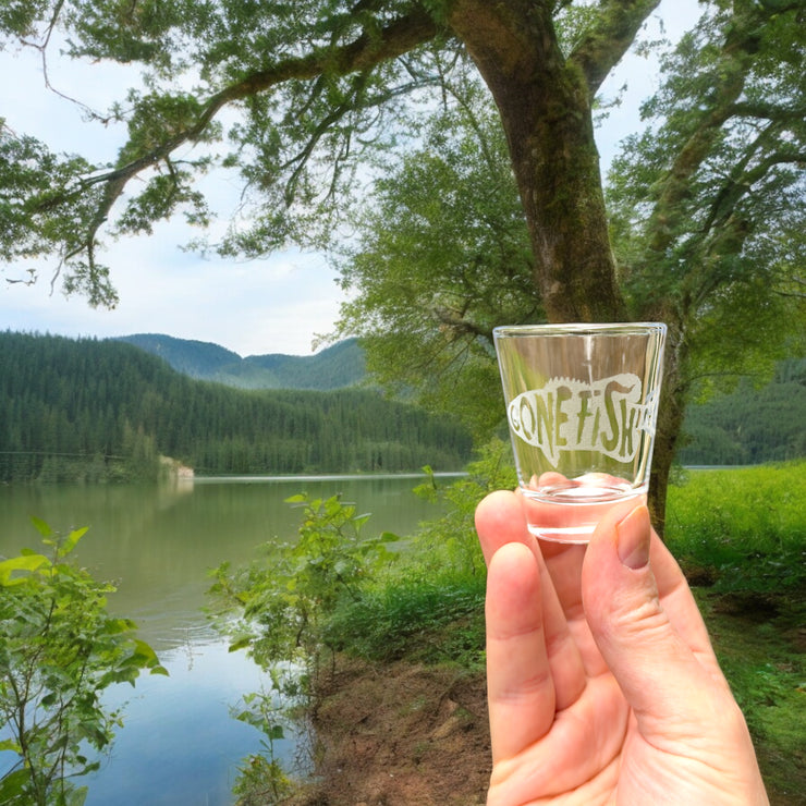 2oz Gone Fishing Shot glass