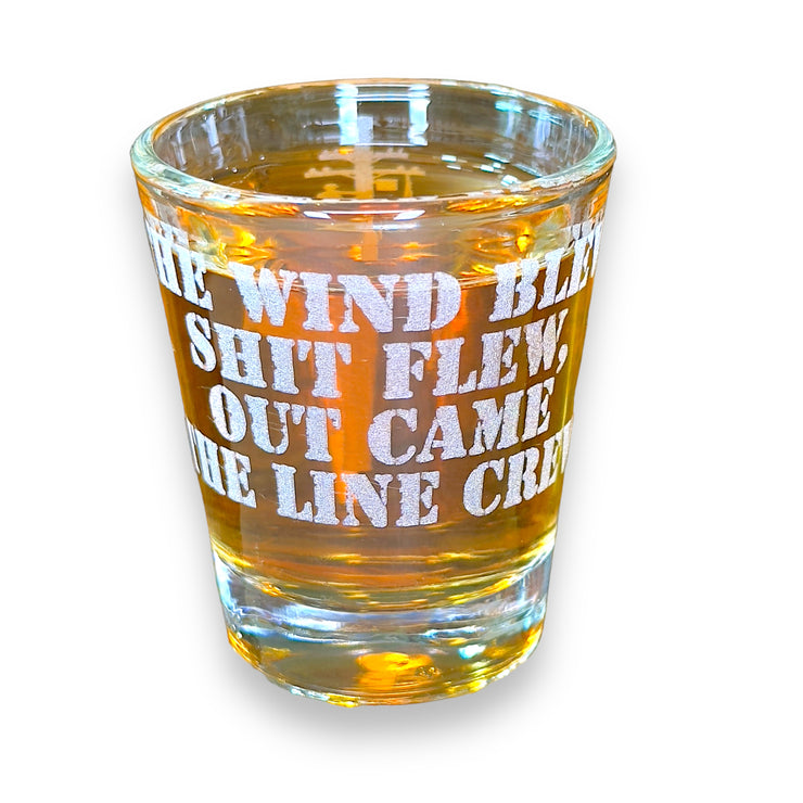 2oz Lineman Poem Shot glass