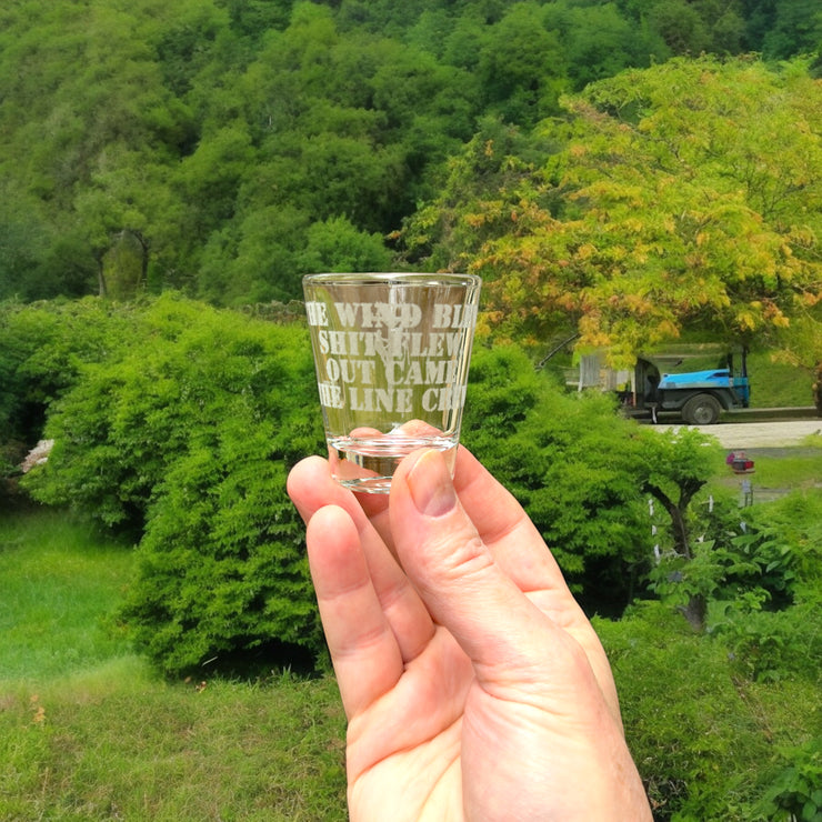 2oz Lineman Poem Shot glass