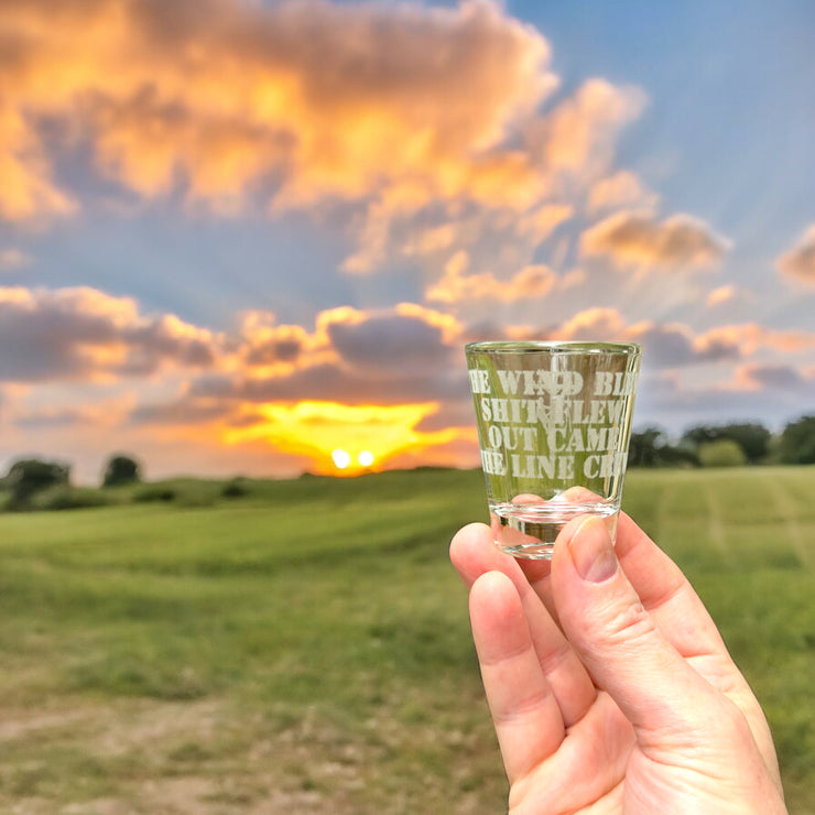 2oz Lineman Poem Shot glass