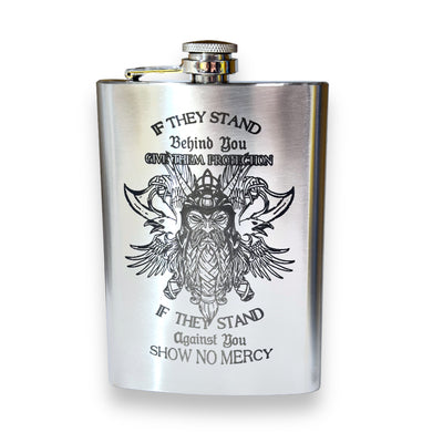8oz Viking No Mercy Stainless Steel Flask