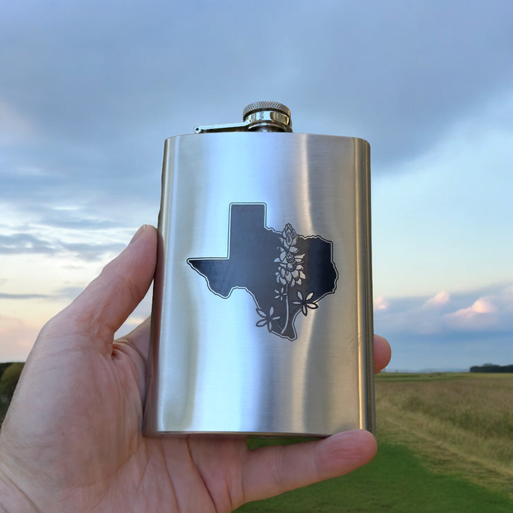 8oz Bluebonnet - Texas Stainless Steel Flask