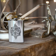 8oz Steampunk Clockworks Stainless Steel Flask