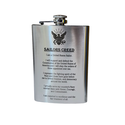 8oz Sailors Creed Flask Stainless Steel