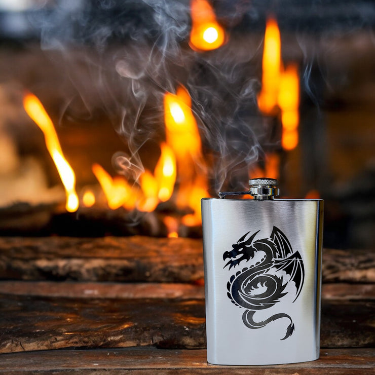 8oz Flying Dragon Stainless Steel Flask