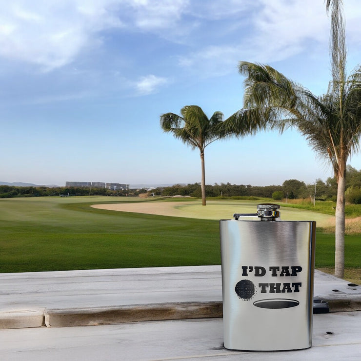 8oz I'd Tap That Golf Stainless Steel Flask