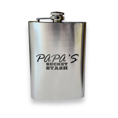 8oz Papa's Secret Stash Stainless Steel Flask