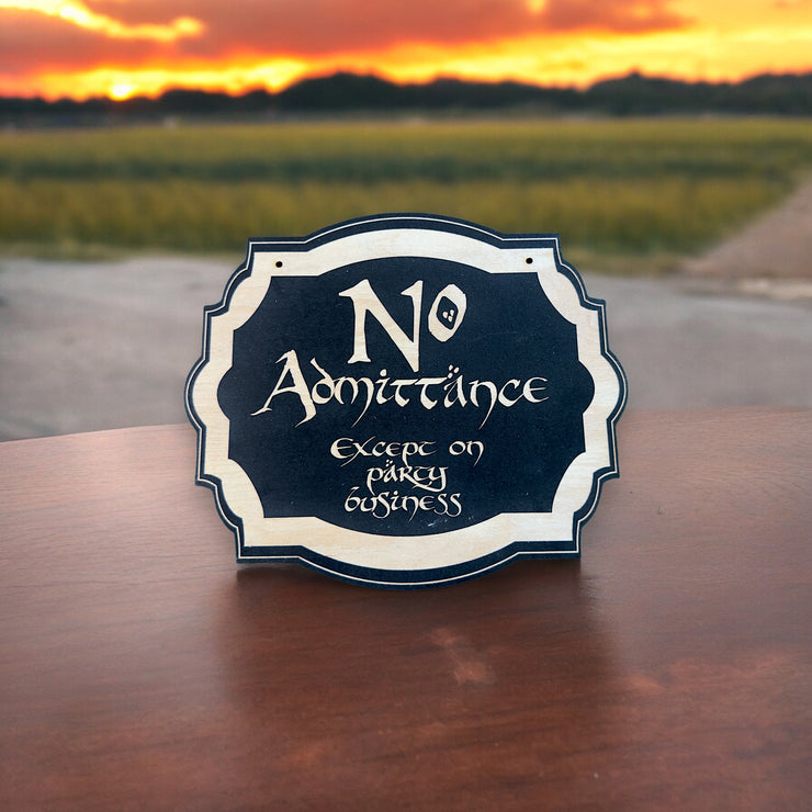No Admittance - Black Door Sign
