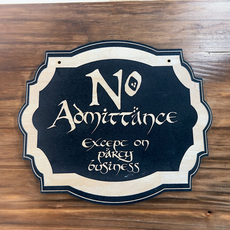 No Admittance - Black Door Sign