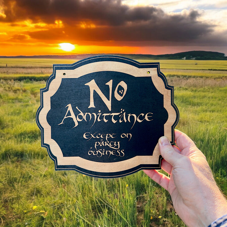 No Admittance - Black Door Sign