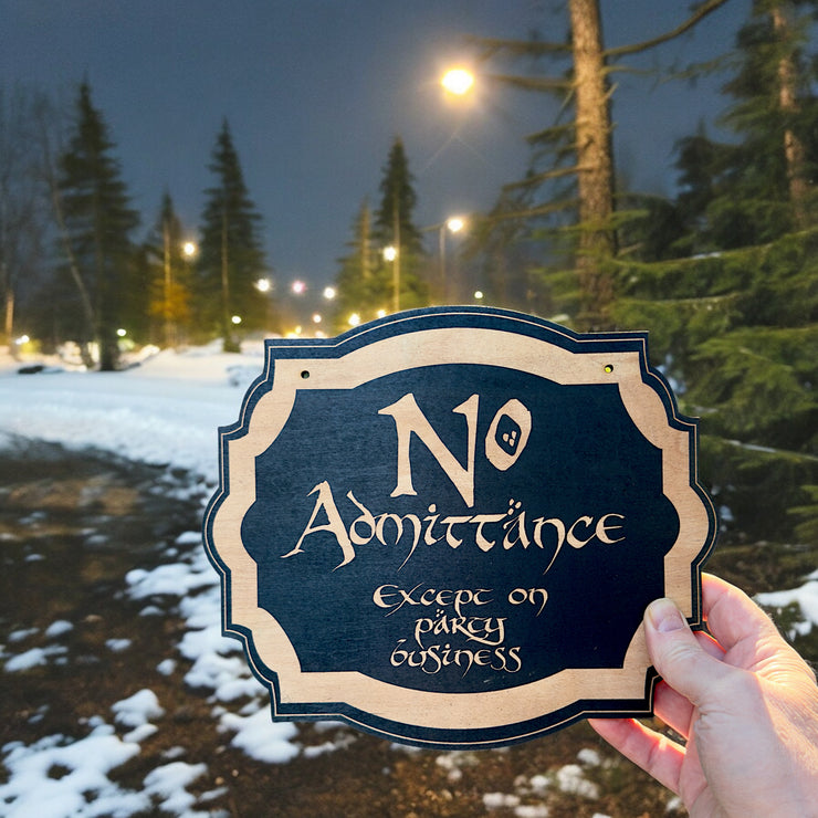 No Admittance - Black Door Sign