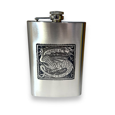 8oz Vintage Dragon Stainless Steel Flask