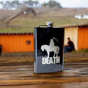 8oz BLACK Death Four Horsemen of the Apocalypse Flask