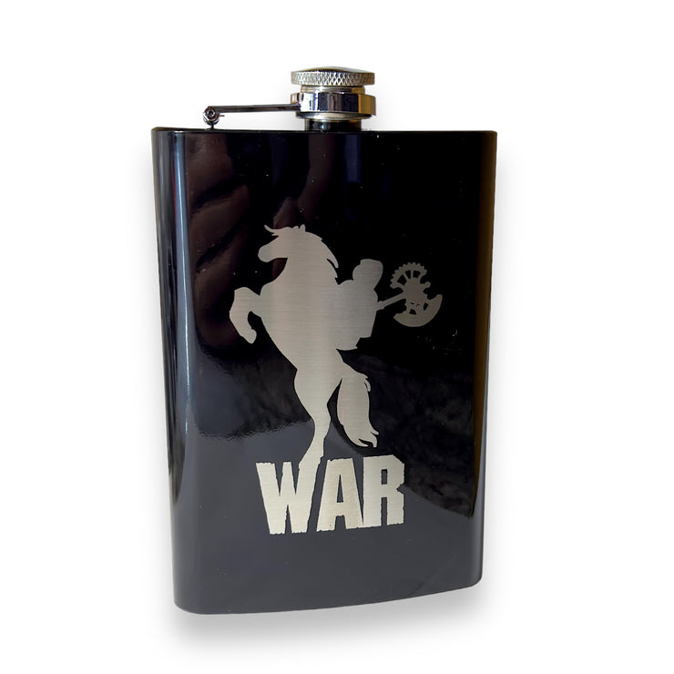 8oz BLACK War Four Horsemen of the Apocalypse Flask