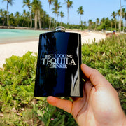 8oz BLACK Best Looking Tequila Drinker Flask