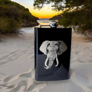 8oz BLACK Elephant Flask Laser Engraved V2