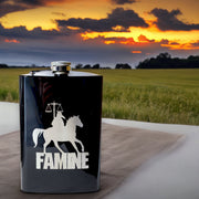 8oz BLACK Famine Four Horsemen of the Apocalypse Flask