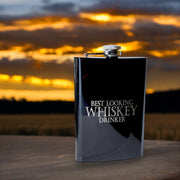 8oz BLACK Best Looking Whiskey Drinker Flask