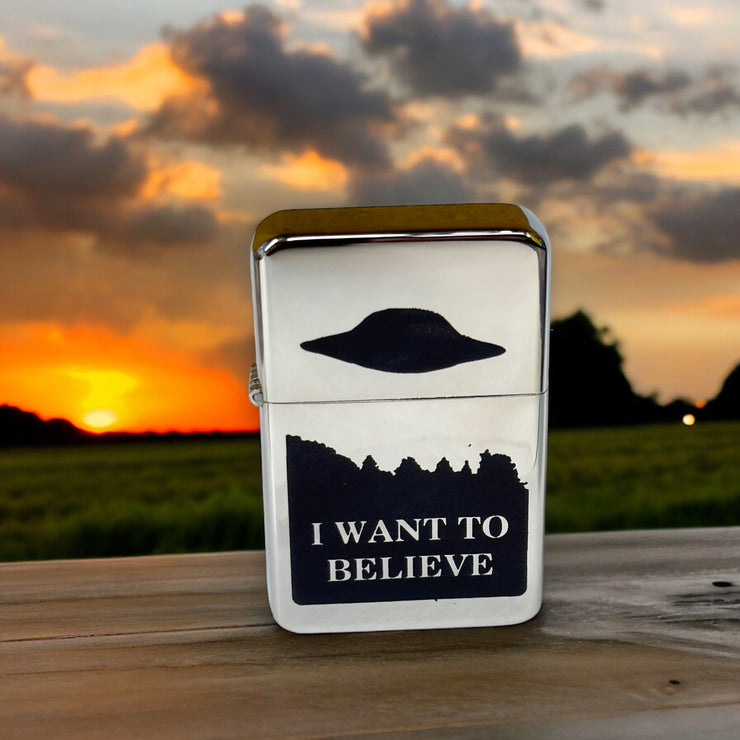 Lighter - I Want to Believe High Polish Chrome
