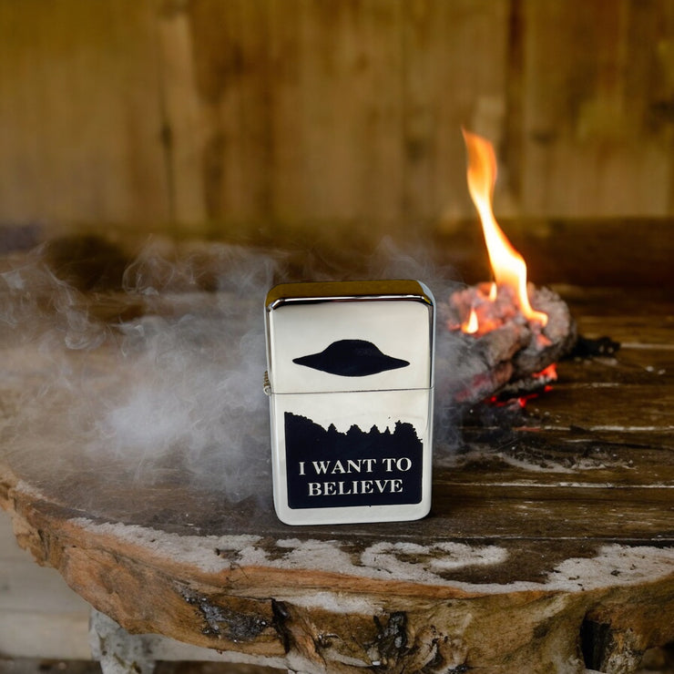 Lighter - I Want to Believe High Polish Chrome