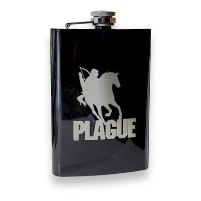 8oz BLACK Plague Four Horsemen of the Apocalypse Flask