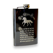 8oz BLACK The White Horse Four Horsemen of the Apocalypse Flask