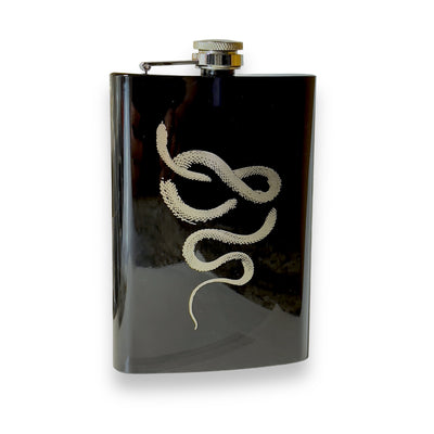 8oz Snake Coil Black Flask