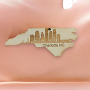 Ornament - Charlotte NC Skyline - Raw Wood Ornament