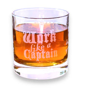 Rocks Glass - Work like a captain Play like a pirate - Double Old Fashioned