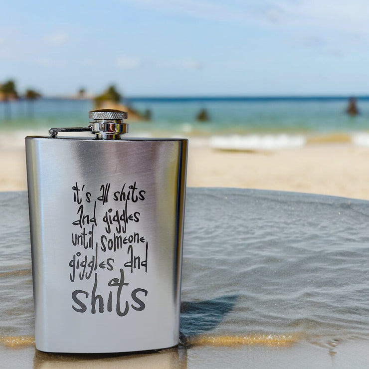 8oz It's All Giggles Stainless Steel Flask