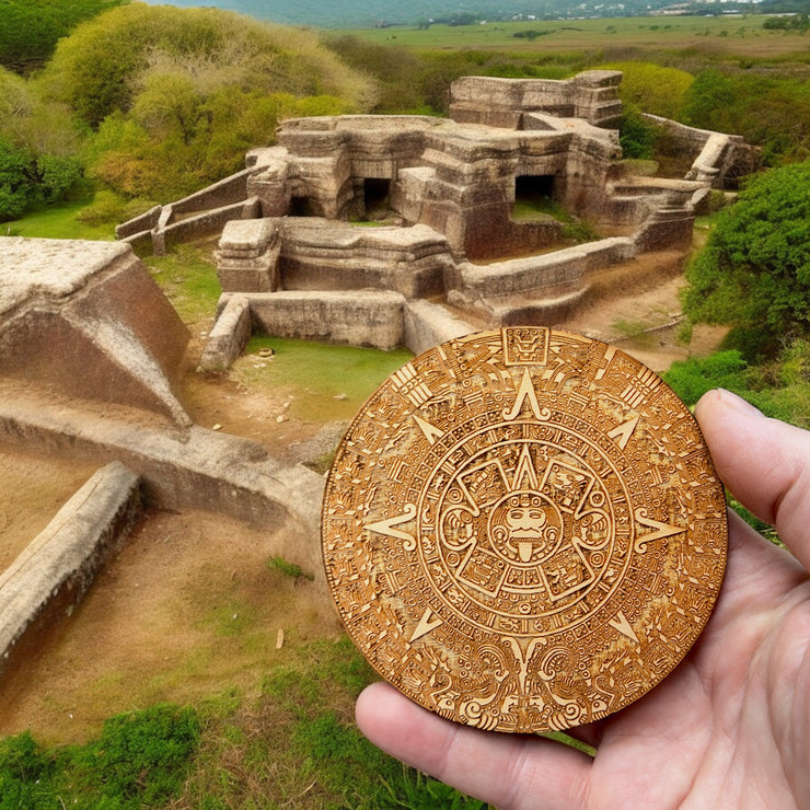 Aztec Mayan Calendar Wood Coaster/Disc qty 1