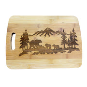 Mama Bear with Babies Bamboo Cutting Board 14''x9.5''x.5'' Bamboo