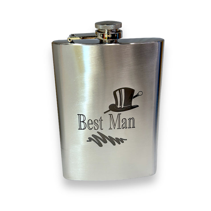 Wedding Party Gifts BEST MAN GROOMSMAN (Flasks and Lighters)