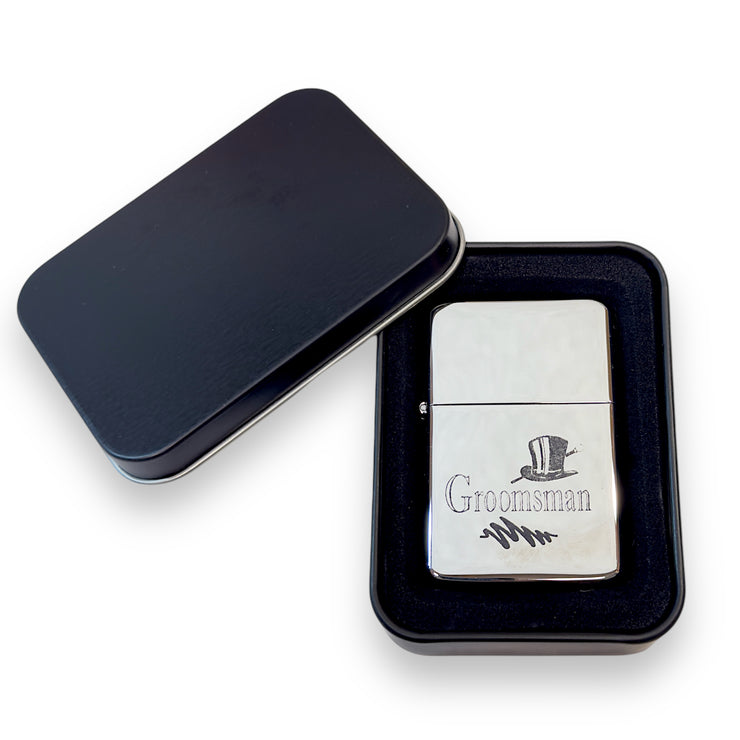 Wedding Party Gifts BEST MAN GROOMSMAN (Flasks and Lighters)