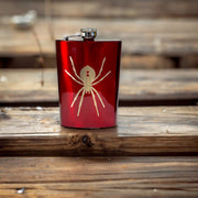 8oz RED Black Widow Flask