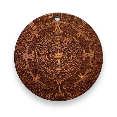 Aztec Mayan Calendar - Cedar Ornament