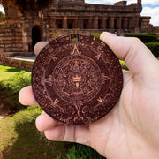 Aztec Mayan Calendar - Cedar Ornament