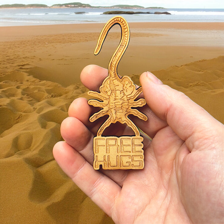 Ornament - Free Hugs - Raw Wood 1x4in