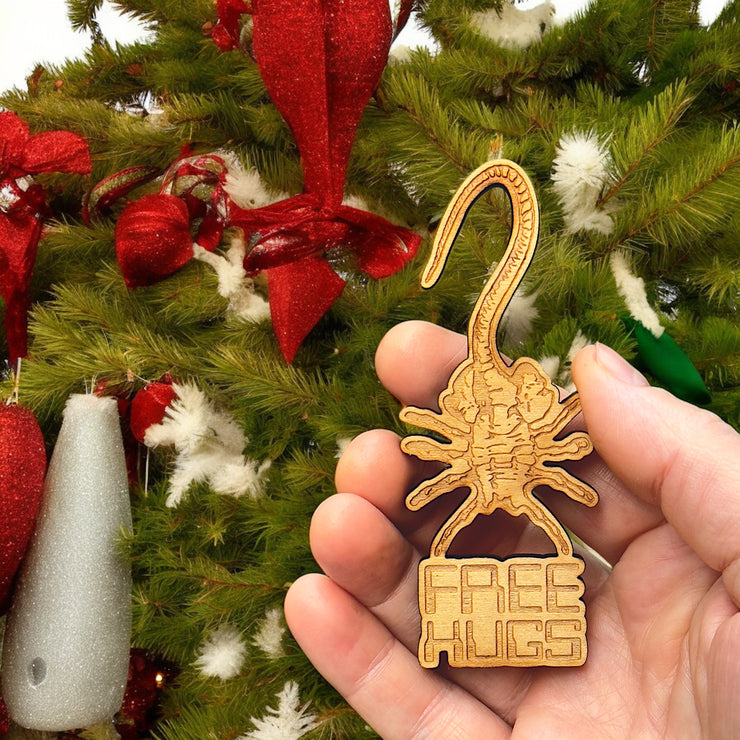 Ornament - Free Hugs - Raw Wood 1x4in