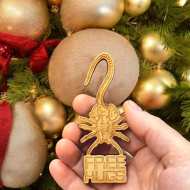 Ornament - Free Hugs - Raw Wood 1x4in