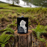 8oz Puts Hair on Your Chest Black Flask