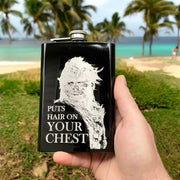 8oz Puts Hair on Your Chest Black Flask