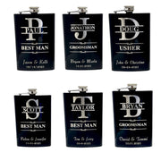 Split Letter Monogram Wedding flask for Groomsman Best Man Gifts PERSONALIZED BLACK FLASK