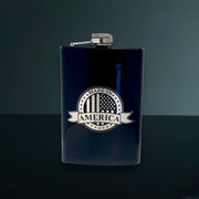 8oz BLACK Made in America Flask